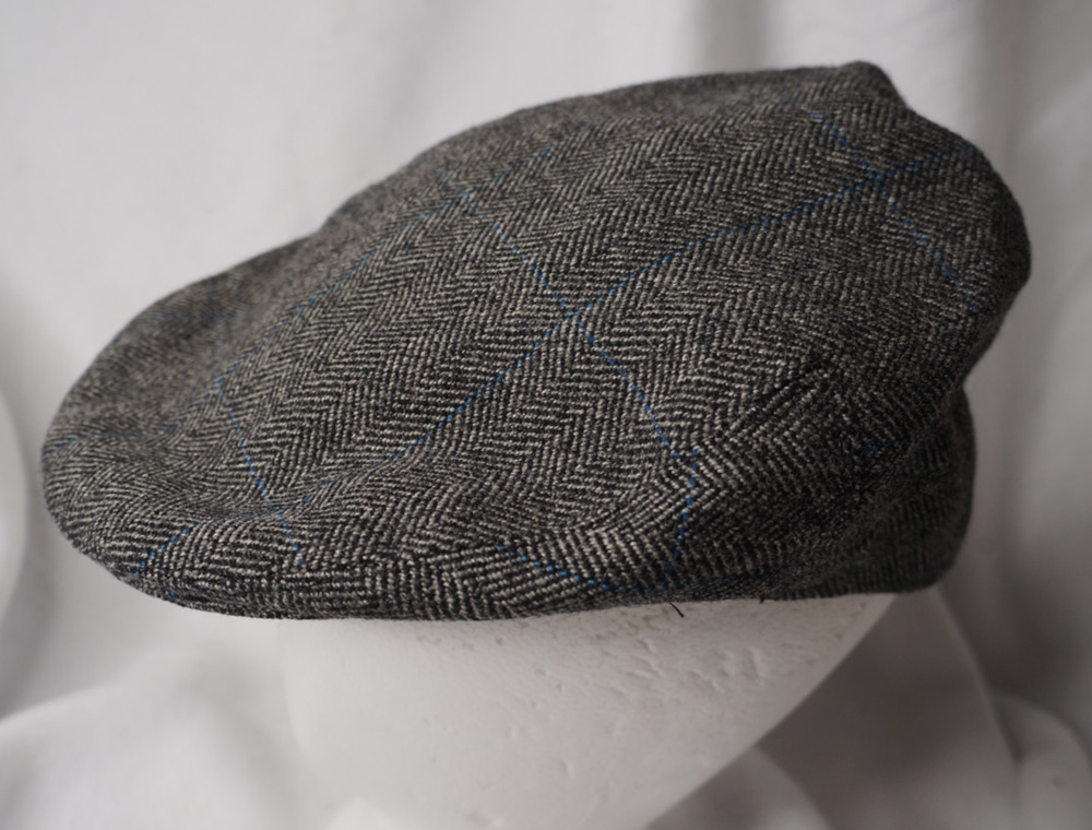 Lock & Co Hatters Men's Flat Cap Herringbone Gray Brown Made in England One Size
